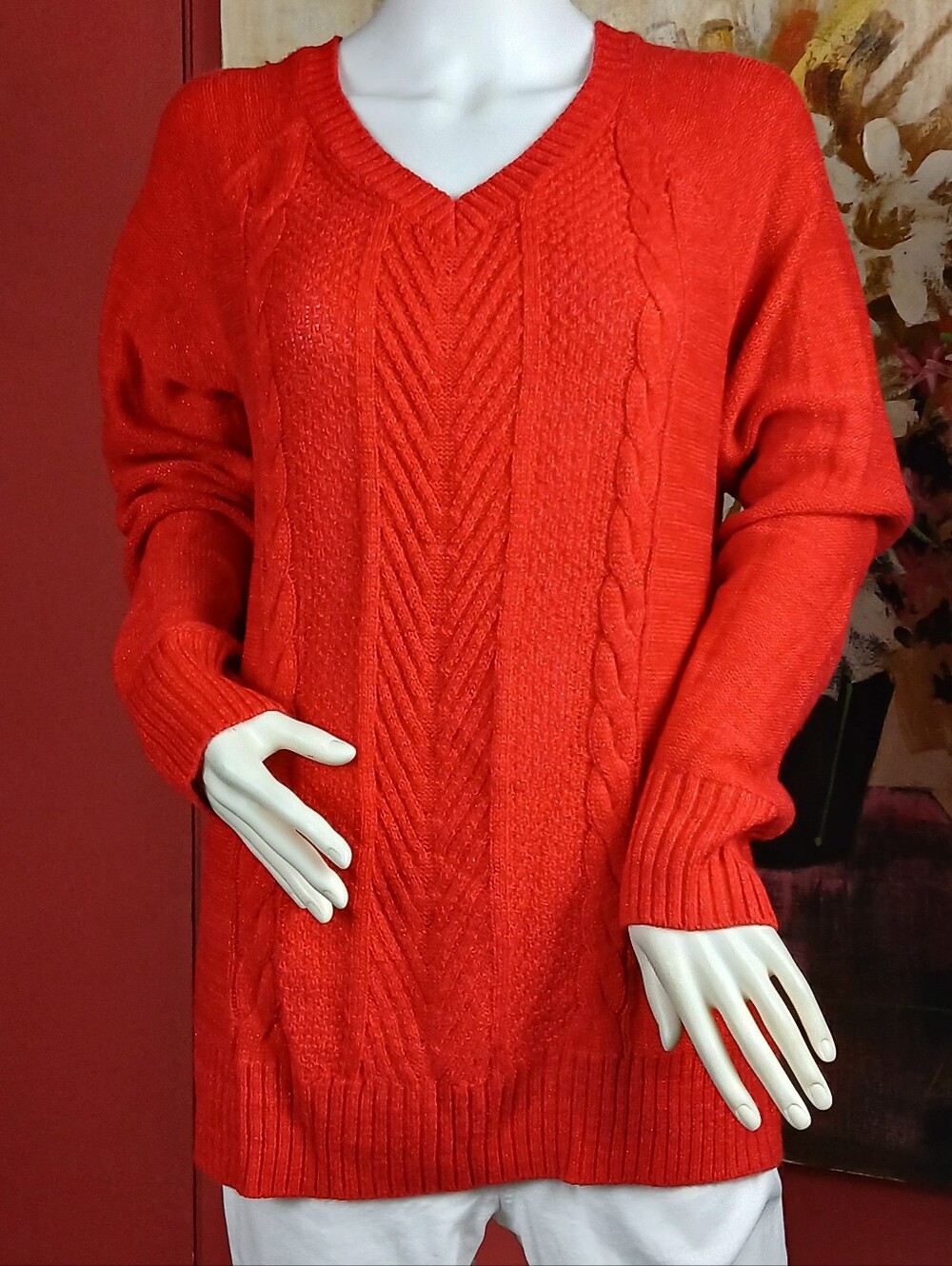 Faded Glory Red Knit Sweater - Women - Picture 3 of 6